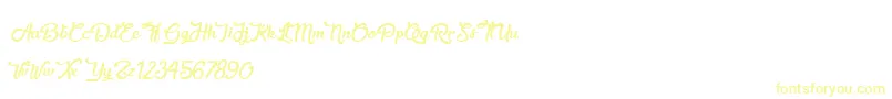 SweetheartBirthday Font – Yellow Fonts on White Background