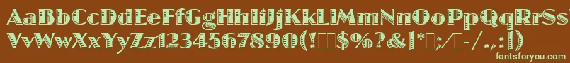 JazzLetPlain.1.0 Font – Green Fonts on Brown Background