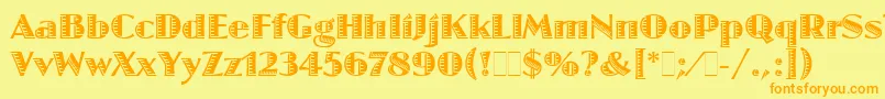 JazzLetPlain.1.0 Font – Orange Fonts on Yellow Background