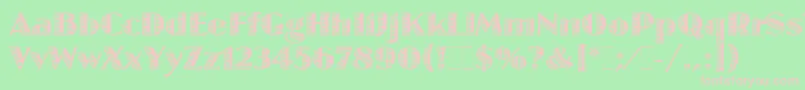 JazzLetPlain.1.0 Font – Pink Fonts on Green Background