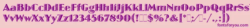 JazzLetPlain.1.0 Font – Purple Fonts on Pink Background