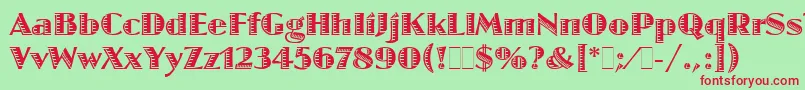 JazzLetPlain.1.0 Font – Red Fonts on Green Background