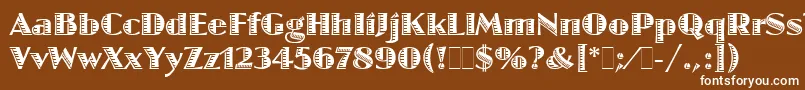 JazzLetPlain.1.0 Font – White Fonts on Brown Background