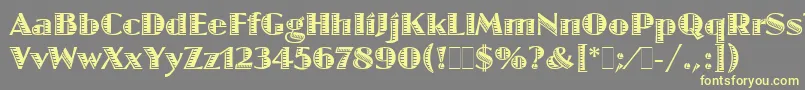 JazzLetPlain.1.0 Font – Yellow Fonts on Gray Background