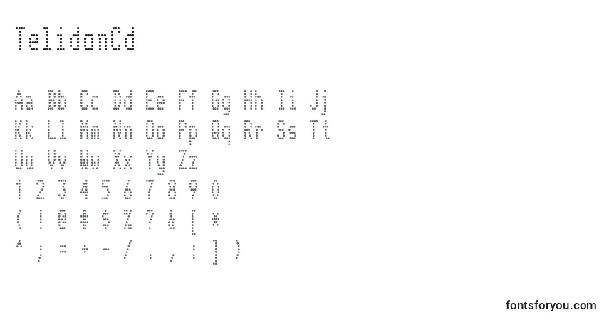 A fonte TelidonCd – alfabeto, números, caracteres especiais