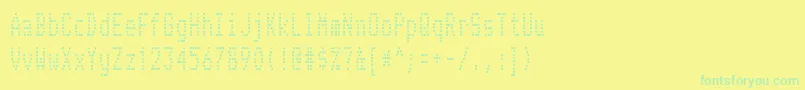 フォントTelidonCd – 黄色い背景に緑の文字