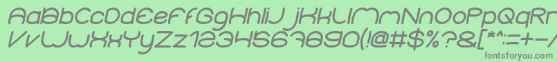 ElementaryBoldItalic Font – Gray Fonts on Green Background