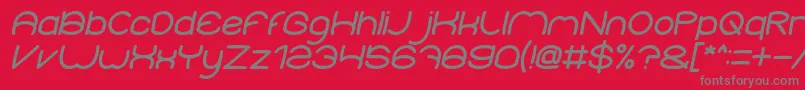 ElementaryBoldItalic-Schriftart – Graue Schriften auf rotem Hintergrund