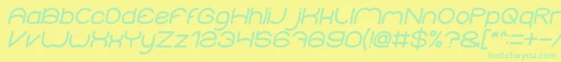 ElementaryBoldItalic Font – Green Fonts on Yellow Background