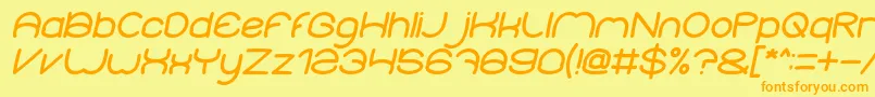 Police ElementaryBoldItalic – polices orange sur fond jaune