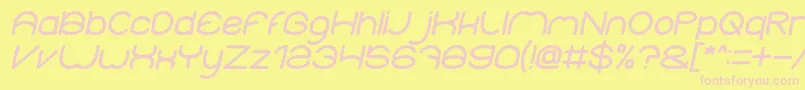 ElementaryBoldItalic Font – Pink Fonts on Yellow Background