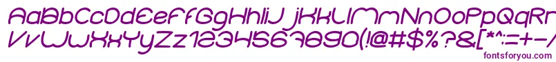 ElementaryBoldItalic-Schriftart – Violette Schriften auf weißem Hintergrund