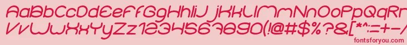 ElementaryBoldItalic Font – Red Fonts on Pink Background