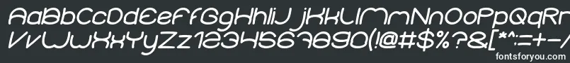 フォントElementaryBoldItalic – 黒い背景に白い文字