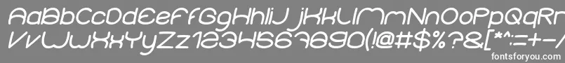 フォントElementaryBoldItalic – 灰色の背景に白い文字