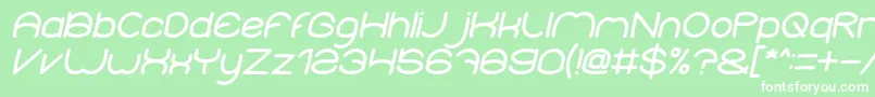 ElementaryBoldItalic-Schriftart – Weiße Schriften auf grünem Hintergrund