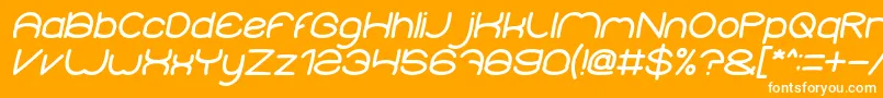 フォントElementaryBoldItalic – オレンジの背景に白い文字