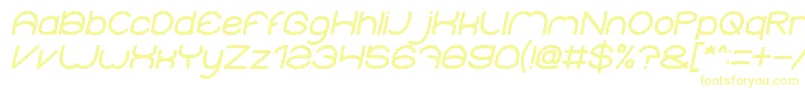 フォントElementaryBoldItalic – 白い背景に黄色の文字