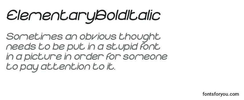 ElementaryBoldItalic Font