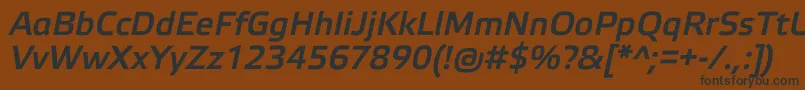 フォントElektraLightProBoldItalic – 黒い文字が茶色の背景にあります