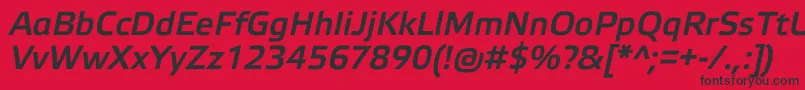Czcionka ElektraLightProBoldItalic – czarne czcionki na czerwonym tle