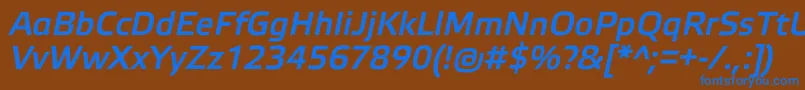 ElektraLightProBoldItalic Font – Blue Fonts on Brown Background