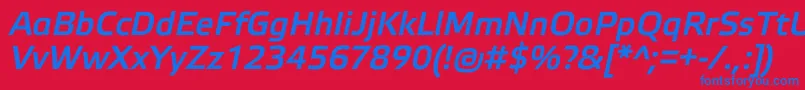 ElektraLightProBoldItalic Font – Blue Fonts on Red Background