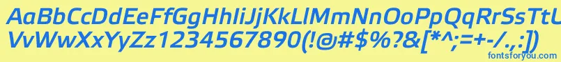 ElektraLightProBoldItalic Font – Blue Fonts on Yellow Background