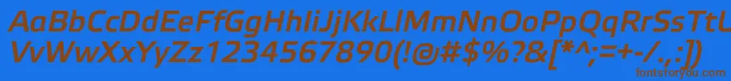 ElektraLightProBoldItalic Font – Brown Fonts on Blue Background