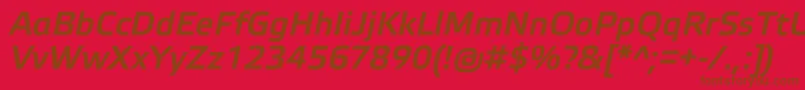 ElektraLightProBoldItalic-fontti – ruskeat fontit punaisella taustalla