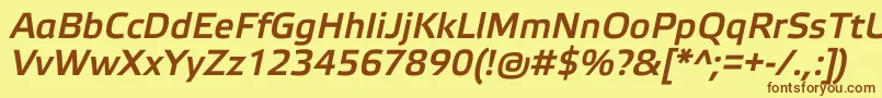ElektraLightProBoldItalic Font – Brown Fonts on Yellow Background