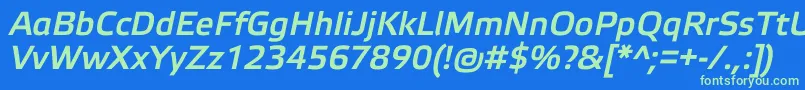 Шрифт ElektraLightProBoldItalic – зелёные шрифты на синем фоне