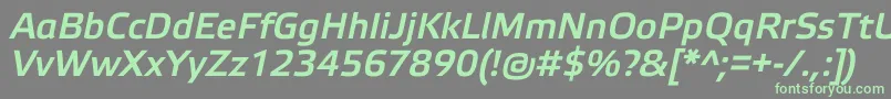 ElektraLightProBoldItalic Font – Green Fonts on Gray Background