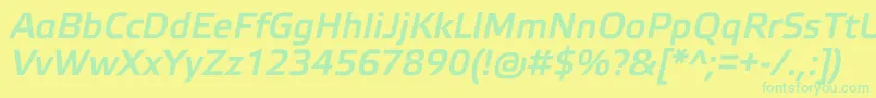 ElektraLightProBoldItalic Font – Green Fonts on Yellow Background