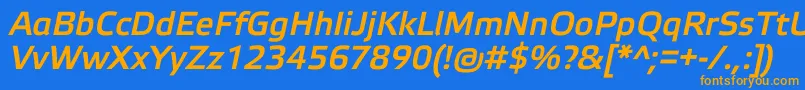 ElektraLightProBoldItalic Font – Orange Fonts on Blue Background