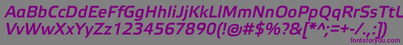 Шрифт ElektraLightProBoldItalic – фиолетовые шрифты на сером фоне