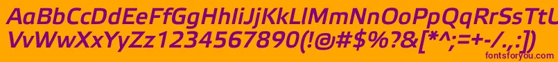 More about ElektraLightProBoldItalic Font ElektraLightProBoldItalic Font – Purple Fonts on Orange Background