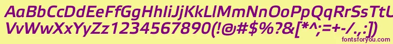 ElektraLightProBoldItalic Font – Purple Fonts on Yellow Background