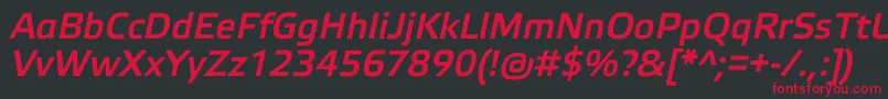 ElektraLightProBoldItalic Font – Red Fonts on Black Background