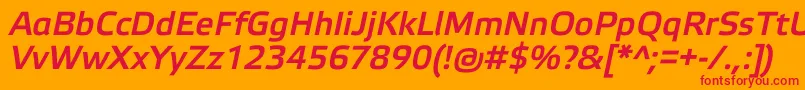 フォントElektraLightProBoldItalic – オレンジの背景に赤い文字