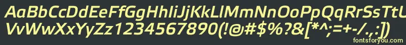 ElektraLightProBoldItalic Font – Yellow Fonts on Black Background