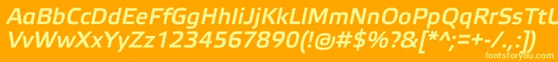 ElektraLightProBoldItalic Font – Yellow Fonts on Orange Background