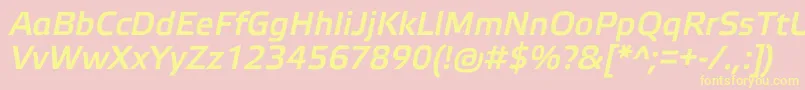 ElektraLightProBoldItalic Font – Yellow Fonts on Pink Background