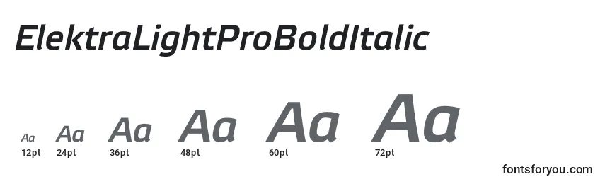 ElektraLightProBoldItalic Font Sizes