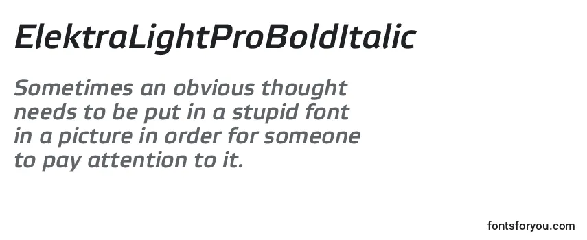 ElektraLightProBoldItalic Font