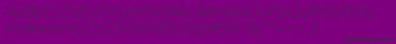 ReganLightitalic Font – Black Fonts on Purple Background