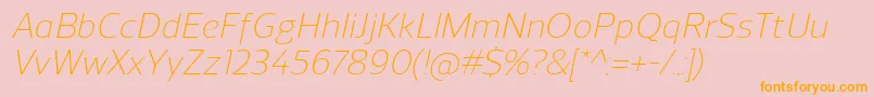 ReganLightitalic Font – Orange Fonts on Pink Background