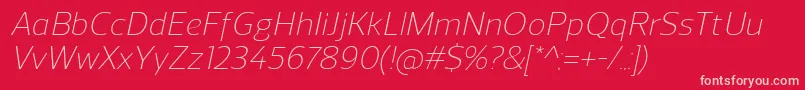 ReganLightitalic Font – Pink Fonts on Red Background