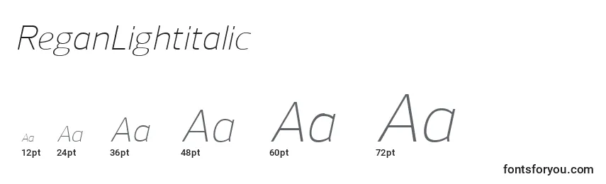 ReganLightitalic Font Sizes