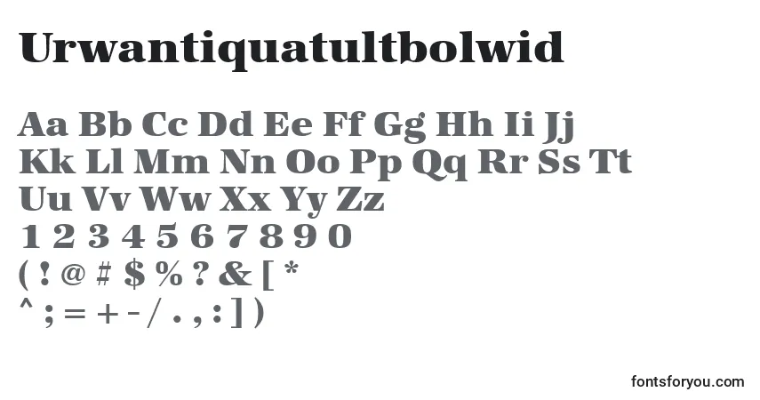 Fuente Urwantiquatultbolwid - alfabeto, números, caracteres especiales